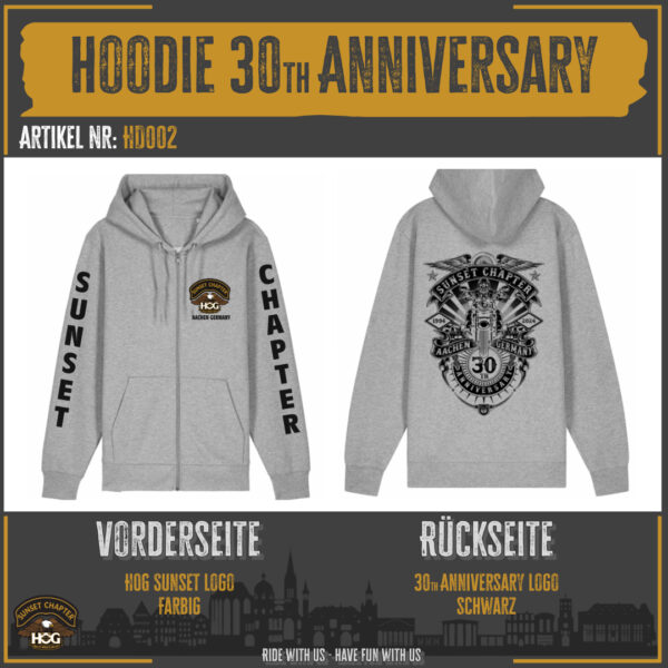 Hoodie 30th Anniversary grau uni