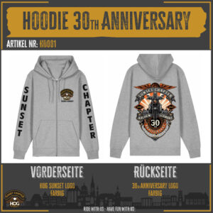 Hoodie 30th Anniversary grau farbig