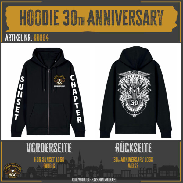 Hoodie 30th Anniversary schwarz uni