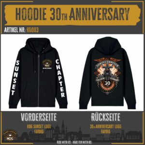 Hoodie 30th Anniversary schwarz farbig