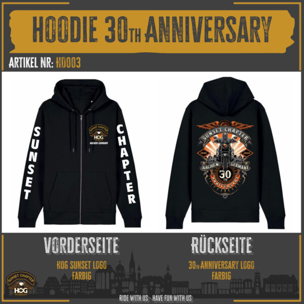 Hoodie 30th Anniversary schwarz farbig