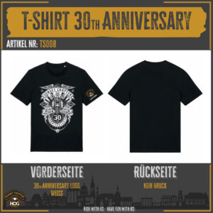 T-Shirt 30th Anniversary schwarz Frontdruck uni