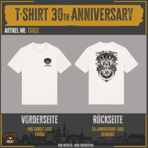 T-Shirt 30th Anniversary weiss Rückendruck uni